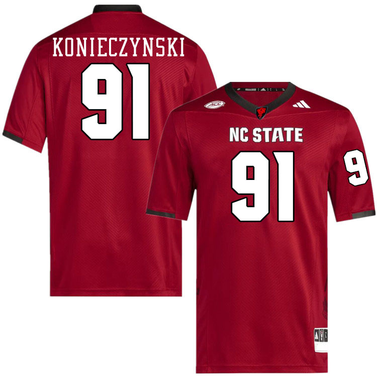 NC State Wolfpack #91 Nick Konieczynski College Football Jerseys Stitched-Red